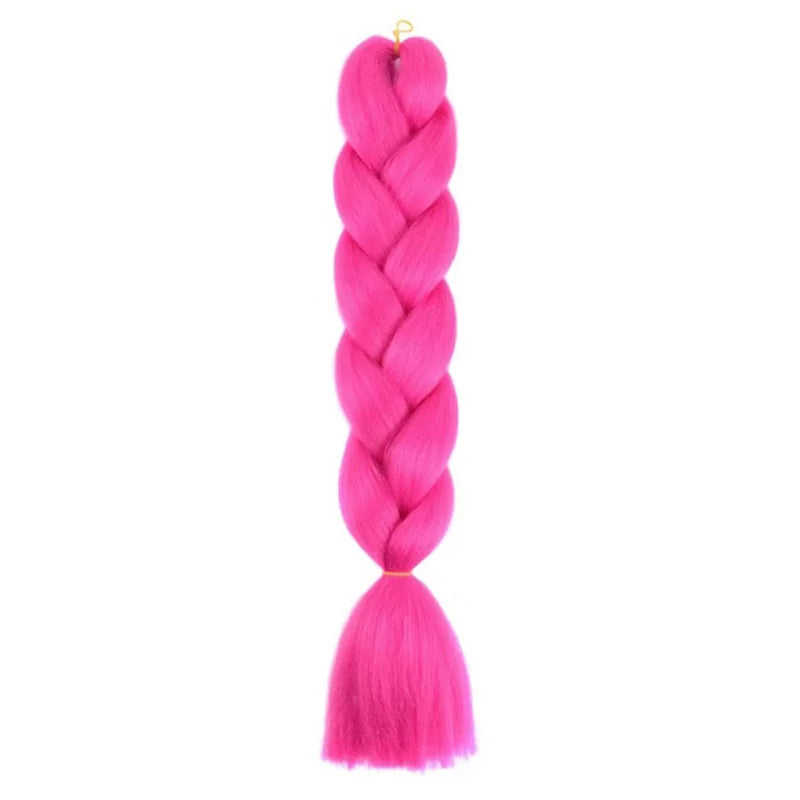 24Inch Synthetic Long Straight Yaki Braids Hair Ombre Braiding Hair Jumbo Rainbow Braid Hair Extension for Women DIY Hair