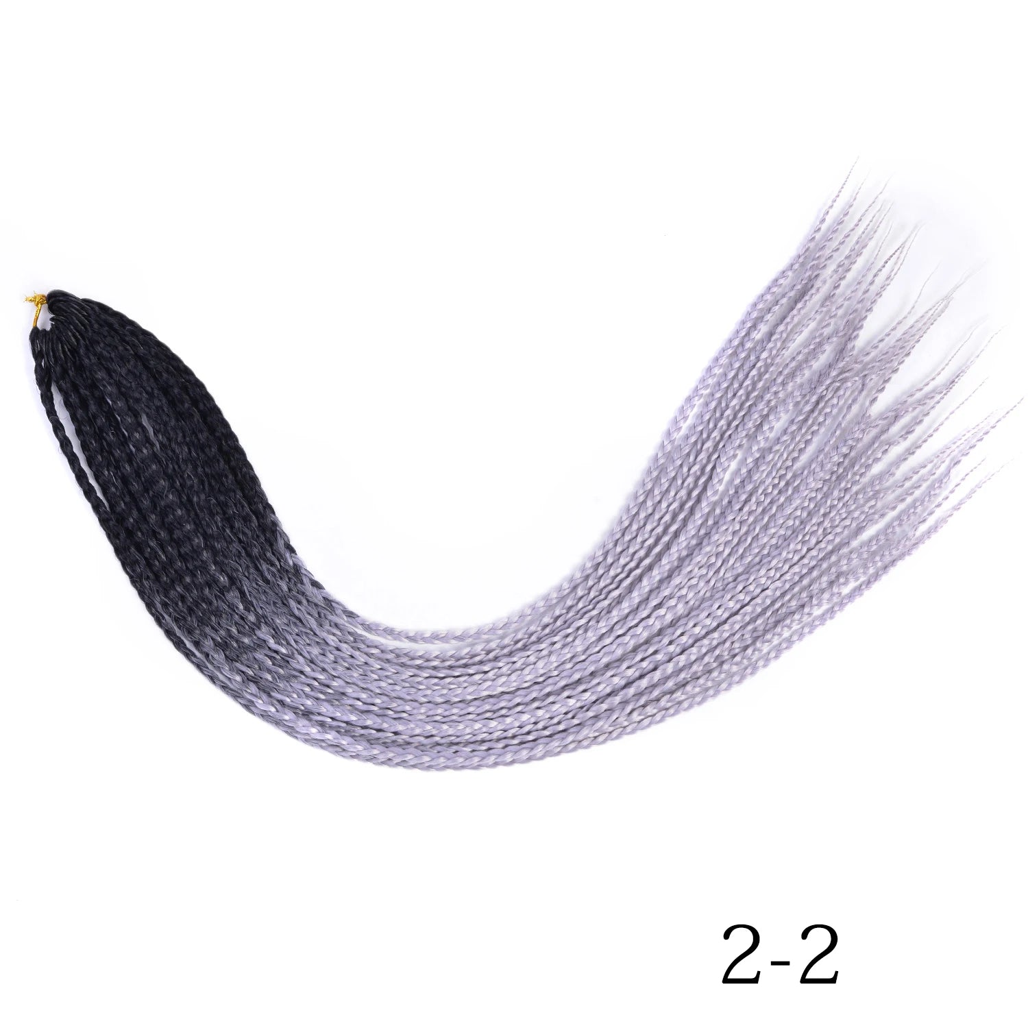 Synthetic Box Braids Hair Colored Crochet Hair Extensions Ombre Blue Gray Hook Braids Hairpiece For Women Cosplay Daily Use 24''