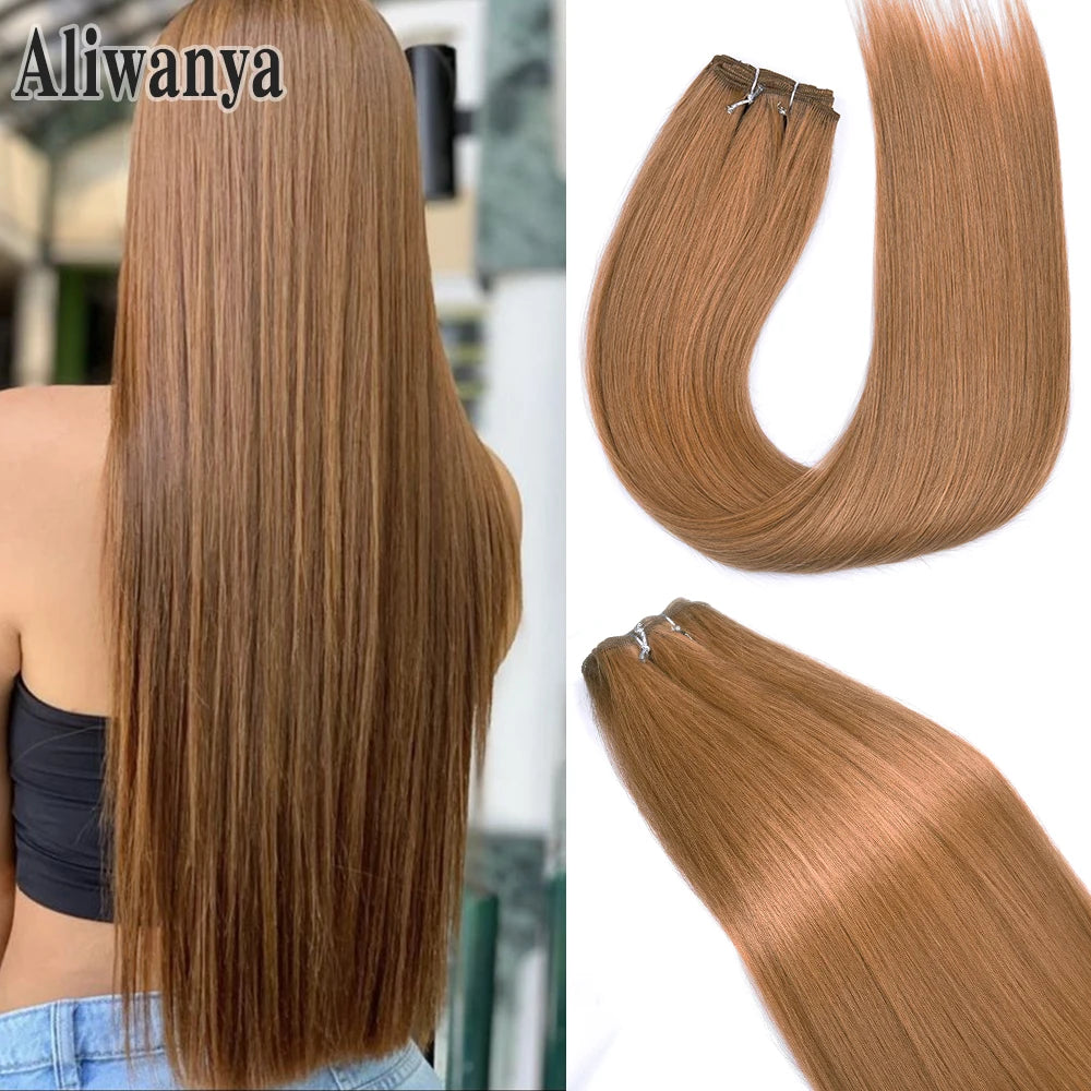 Bone Straight Synthetic Hair Bundle 26Inch Super Long Natural Hair Extensions For Black Women Yaki Straight Hair Weaving Fake