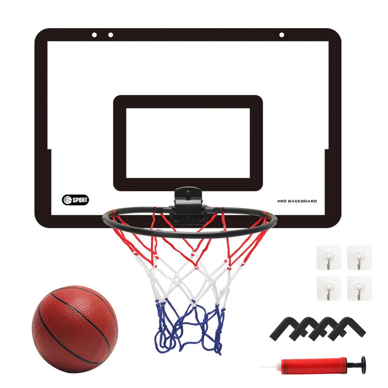 Children's wall mounted silent non porous foldable basketball stand indoor and outdoor activity basketball stand with basketball