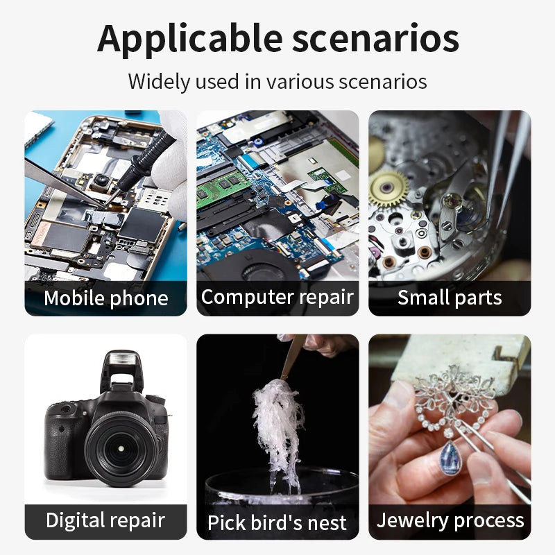 LUXIANZI Stainless Steel Reverse Tweezers Anti-Static Industrial Tweezers Acid Resistant Non-magnetic Precision Forceps Tools