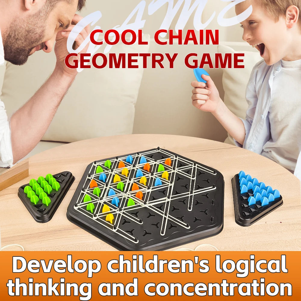 Triangle Link Chess Tabletop Puzzle Game Family Parent-Child Interactive Game Logical Thinking Training Educational Toy