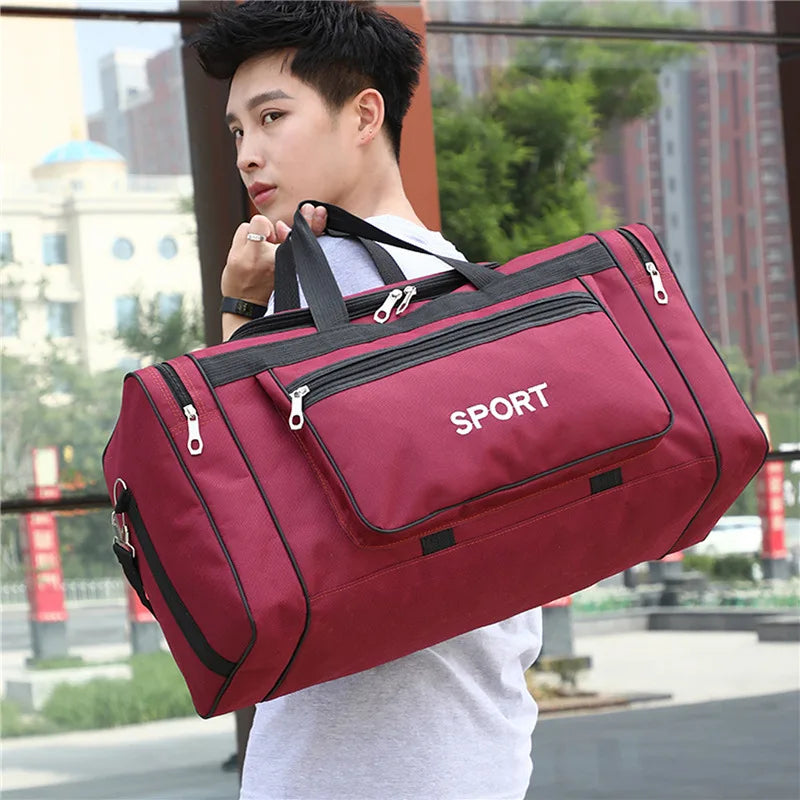 Women Men Nylon Travel Duffel Bag Carry On Luggage Bag Men Tote Large Capacity Weekender Gym Sport Holdall Overnight Bag Pouches