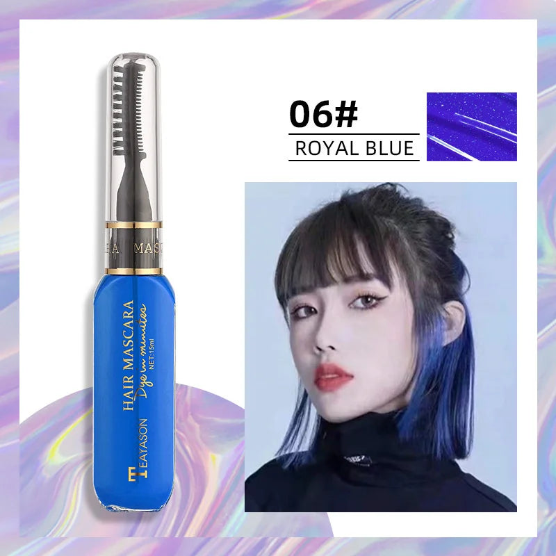 13 Colors One-off Hairs Color Disposable Hair Coloured Mascara Beauty Tool Washable Non-toxic DIY Hair Wax Blue Grey Purple