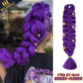 Ru mi Synthetic Braids Purple Hair Ponytail Costume Hairstyle 26inch Long Ponytail with Clips for Kids Girls Halloween Christmas