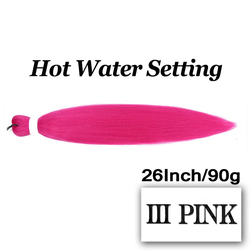 Braiding Hair Pre-stretched 26 Inch 90G Synthet Jumbo Braiding Hair Extensions for African Crochet Braids Red Peach Pink Pigtail