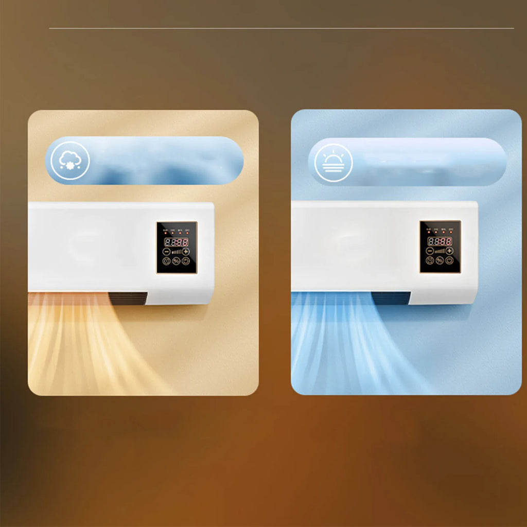 2 in 1  Portable Air Conditioning Cool Warm Dual Use Wall Mounted Heater 1800W Wall Mounted with Remote Control for Bedroom