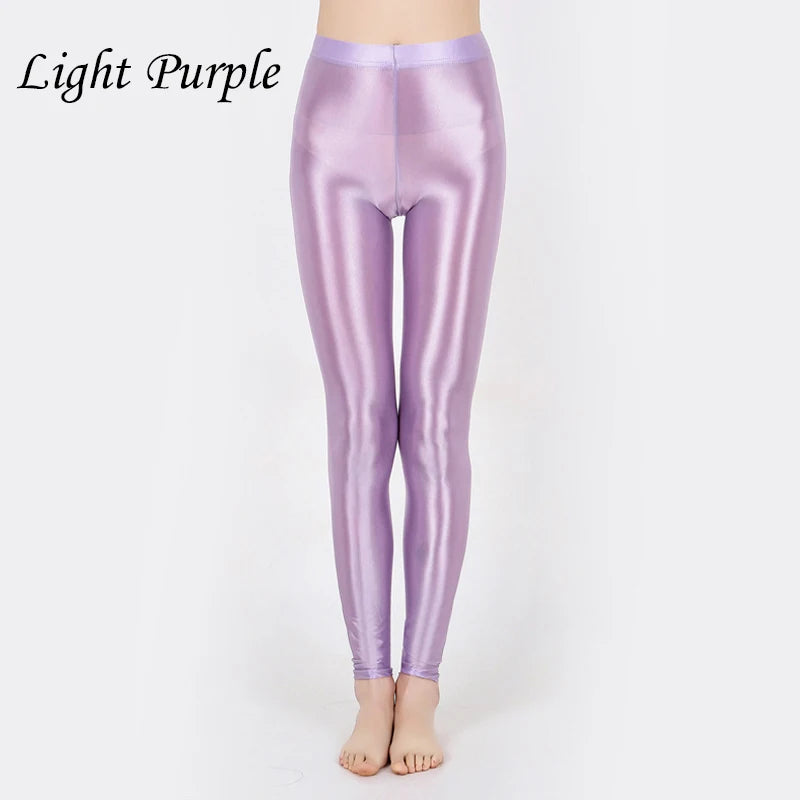 GlossFit™ Satin Shiny Leggings — High-Waist Slim Glossy Yoga Pants for Women