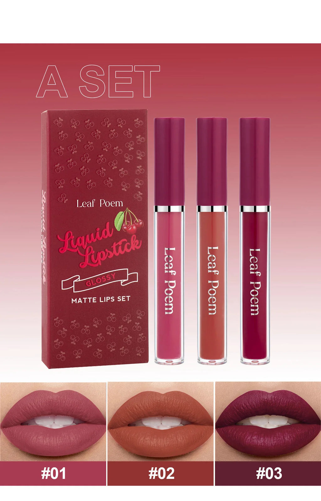 Waterproof Long-lasting Velvet Matte Lip Gloss Set Strawberry Moisturizing Lipstick Kit Beauty Cosmetics Makeup Rose Lip Stain
