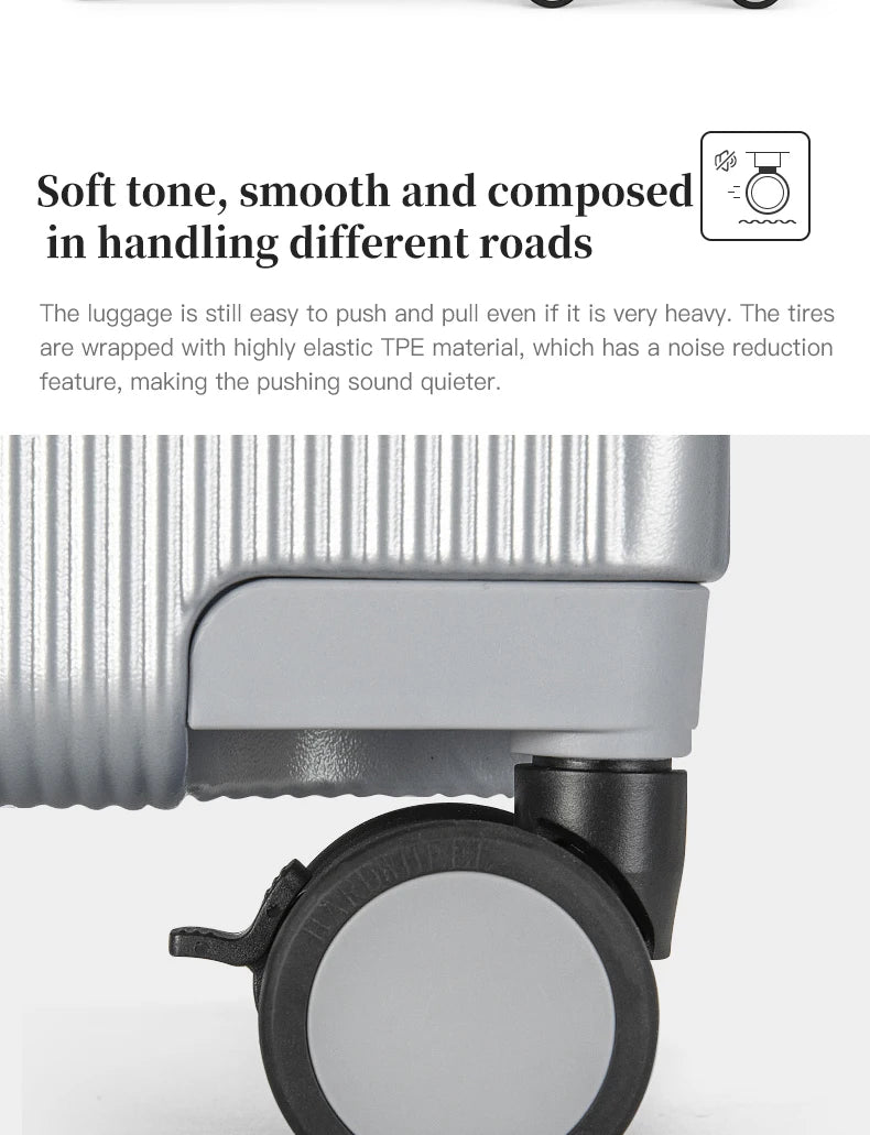 SUSHIMU Wide Trolley Luggage Front Opening Multi-Functional Women 20-Inch Small Lightweight Boarding Box 24-Inch Men's Suitcase