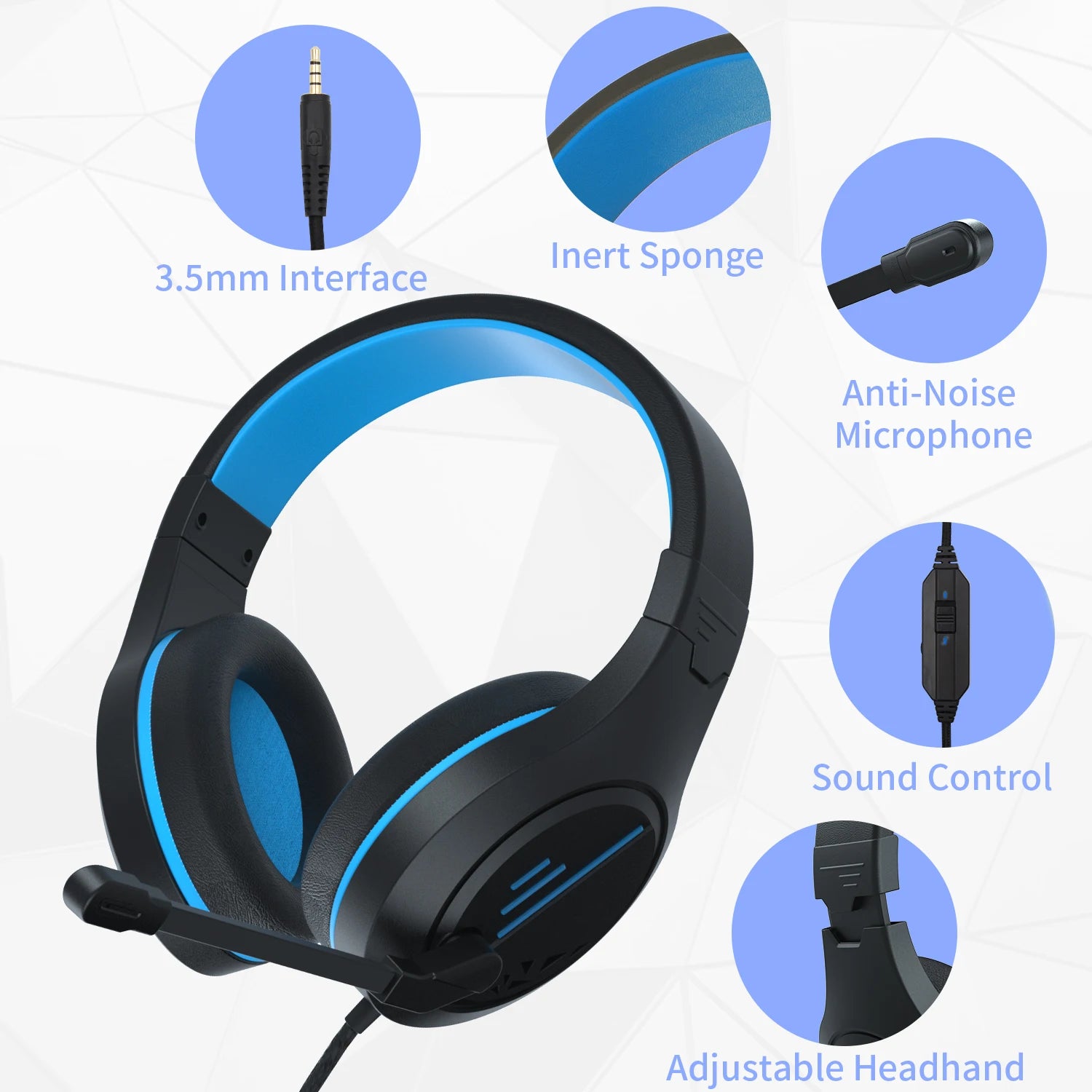 ANIVIA MH601 Gaming Headset — 50 mm Drivers, 3.5 mm, Inline Mic & Volume