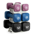 Neoprene Dumbbell Set with Storage Rack NonSlip, AntiRoll Hand Weights for Home Gym Workouts 20 lb, 32 lb, 50 lb, 60 lb amp 100
