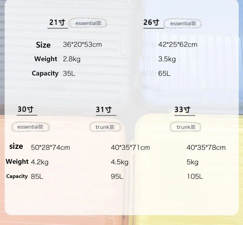 31"33" Polycarbonate Trolley Case Check In Large Trunk Luggage Bag Cabin Suitcase With Wheels
