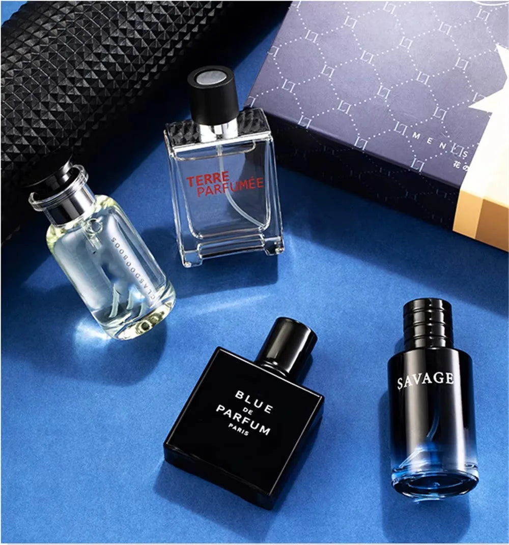4Pcs Set Luxury Brand Perfume Men Cologne Parfums Homme Gift Box  100ml Perfumes Masculinos Natural Floral Fruity Scent Spray