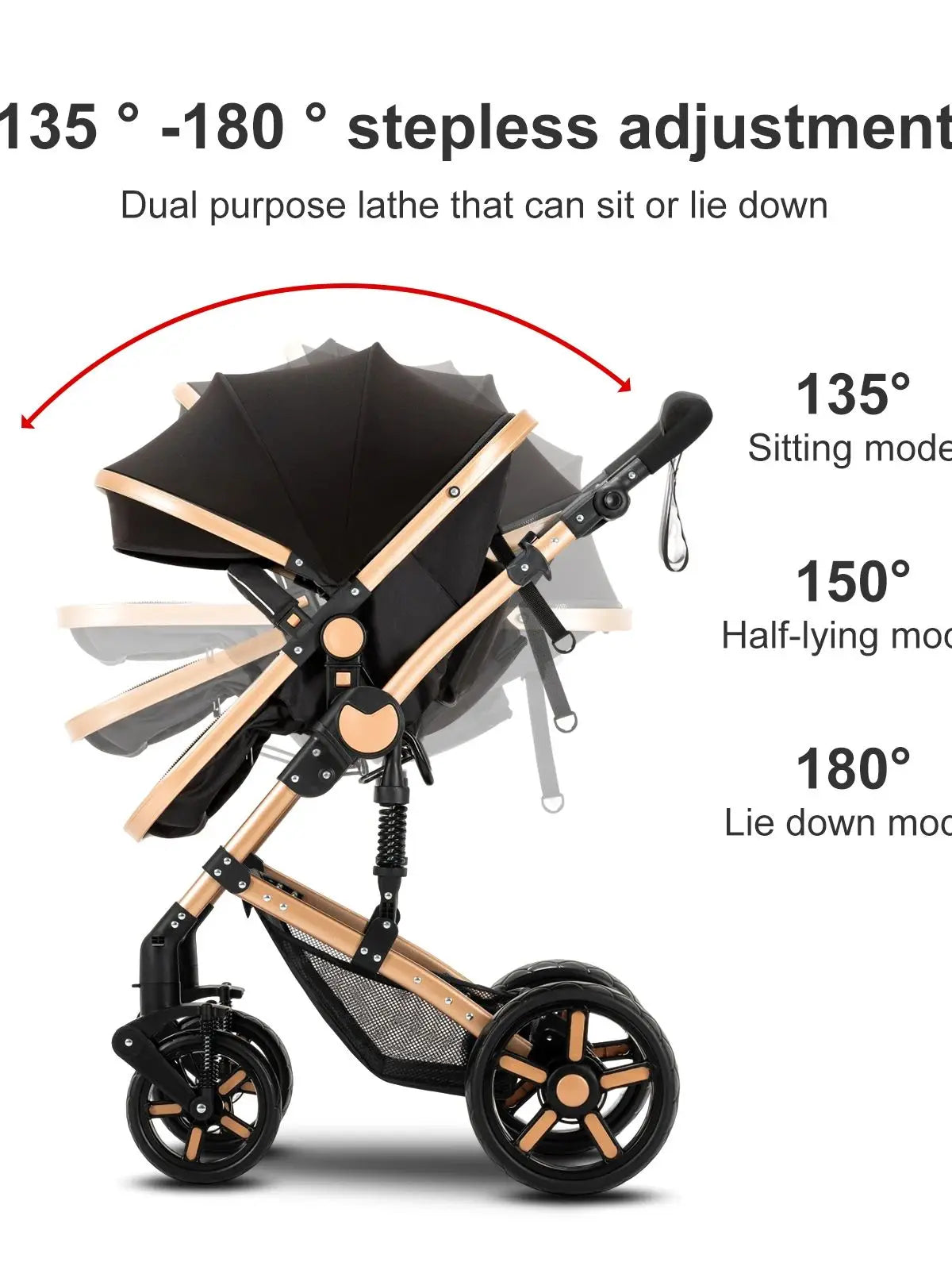 Baby Stroller 2 In 1 Baby Car Baby Pushchair Baby Carriage Baby Two Light Buggies Stroller  Portable Foldable Multifunctional