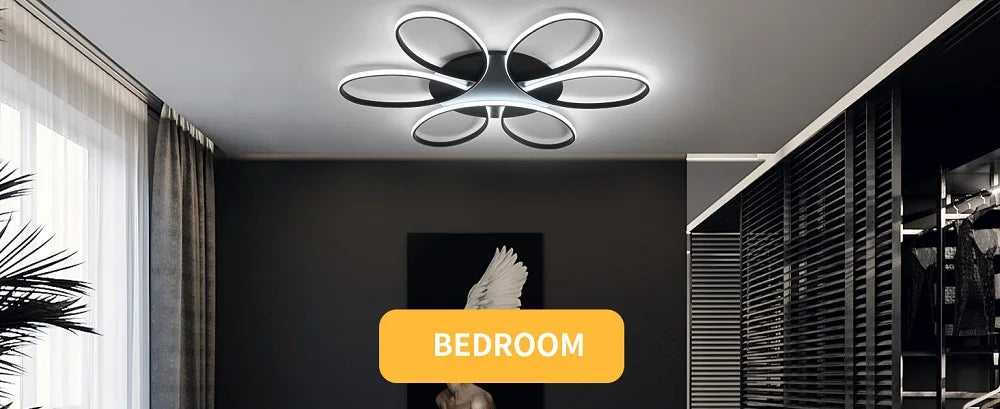 LIMIT LIGHT 6-Ring Modern LED Ceiling Lamp | Dimmable Flower Design