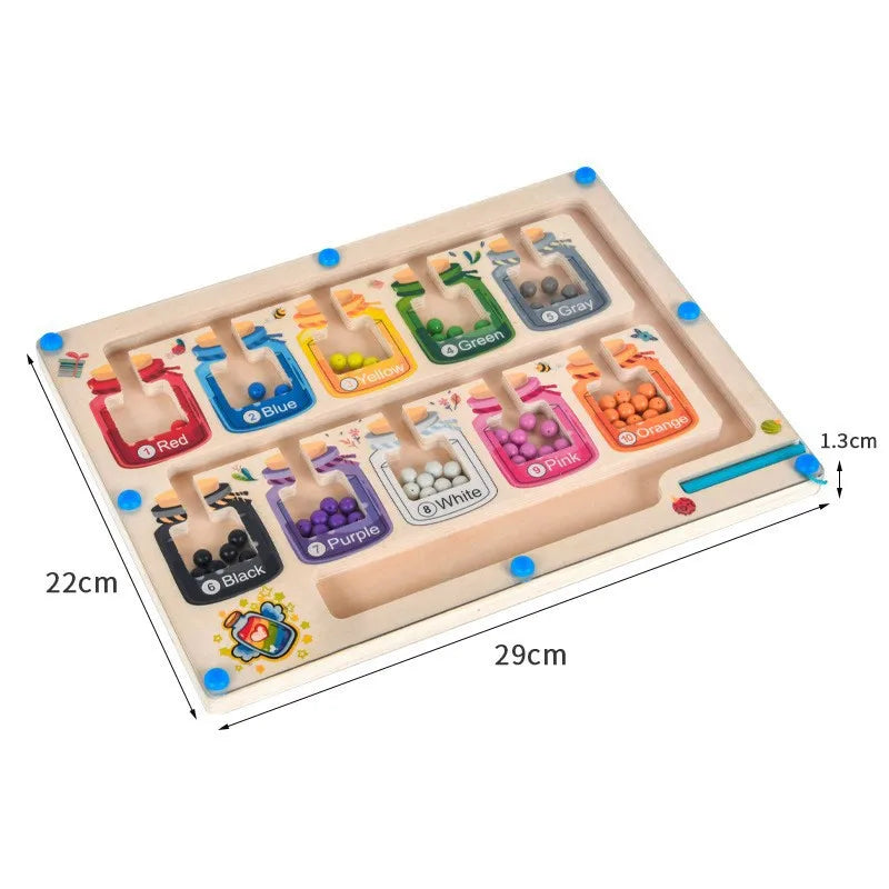 Magnetic Sorting Games Montessori Puzzle Toys Maze Board Learning Color Montessori Classification Wooden Educational Toys