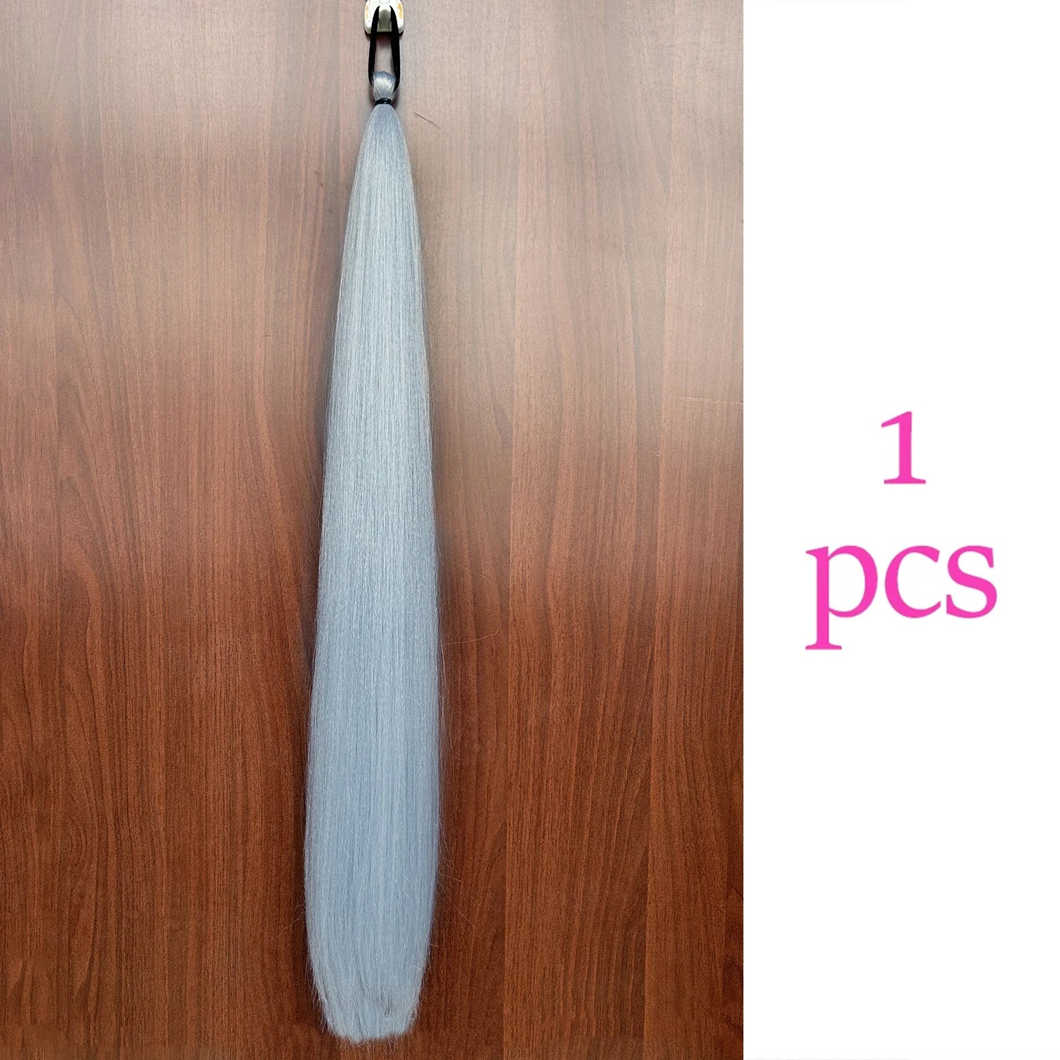 Synthetic Colorful Ponytail Extension 2Pcs Long Straight DIY Braided Pony Tail Hairpiece with Rubber Band Women Hair Accessories