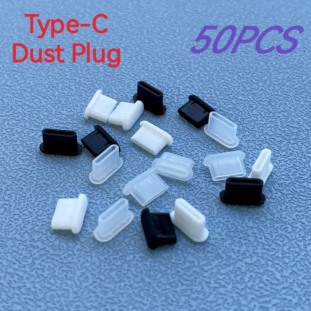 10/30/50PCS Type-C Silicone Dust Plugs Phone USB Charging Port Protector   Cover Type C Anti-dust Cap for Samsung Xiaomi Huawei