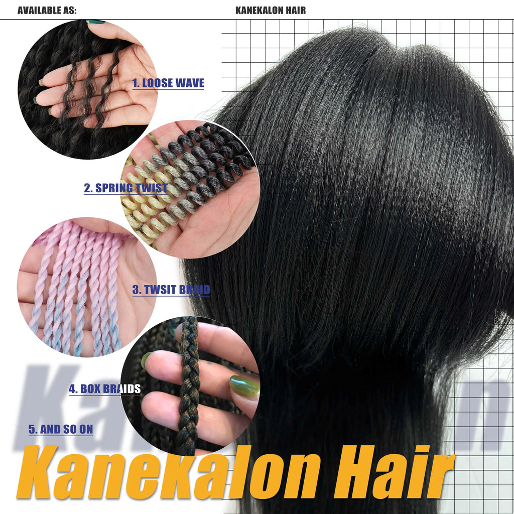 High-end Wigundle Kanekalon Crochet Hair Braiding Hair Extensions For Women Jumbo Braids Pre Stretched Synthetic Hair X pression