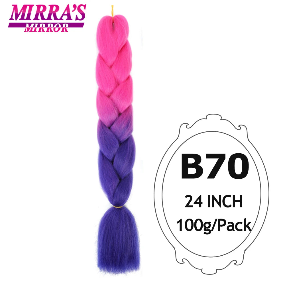 Colorful Jumbo Braiding Hair Extensions For Box Braids Synthetic Hair for Afro Braids Ombre Jumbo Braid Hair DIY Crochet Braid