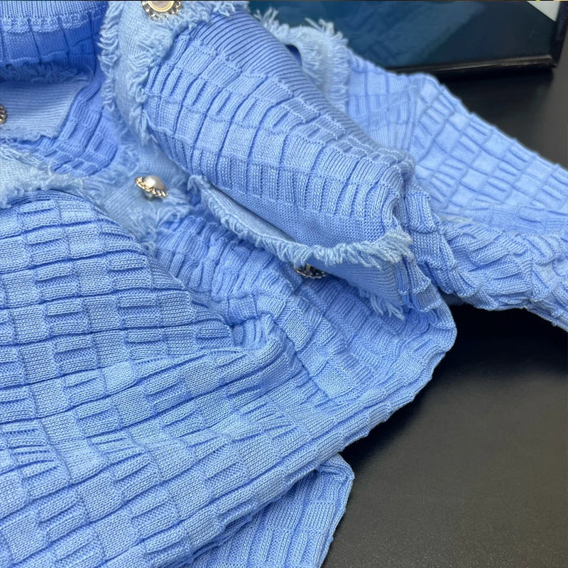 YuooMuoo 2026 New Arrival Women Knitted Long Dress Elegant V-neck Single-breasted Split Sweater Dress Office Lady Vestidos