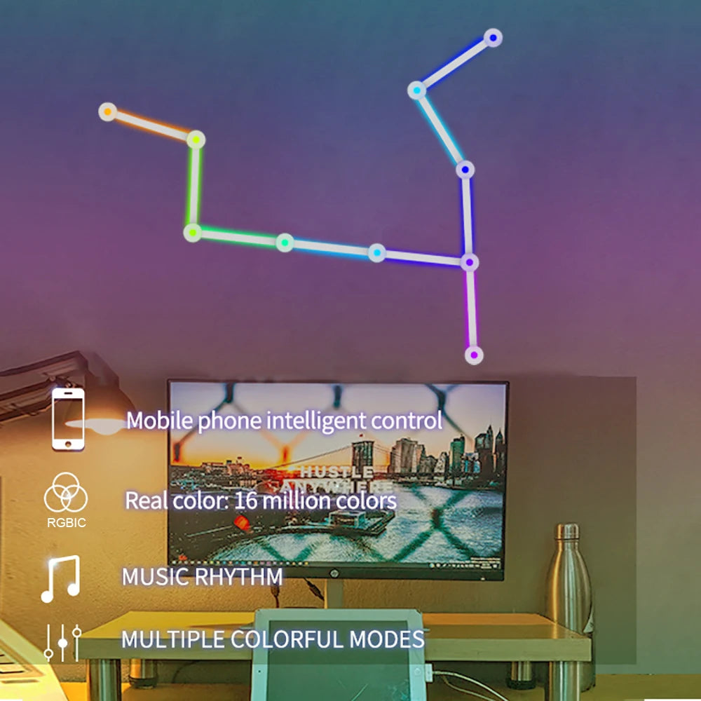 Wiscolor RGB Smart Wall Light Bar (9-Piece)