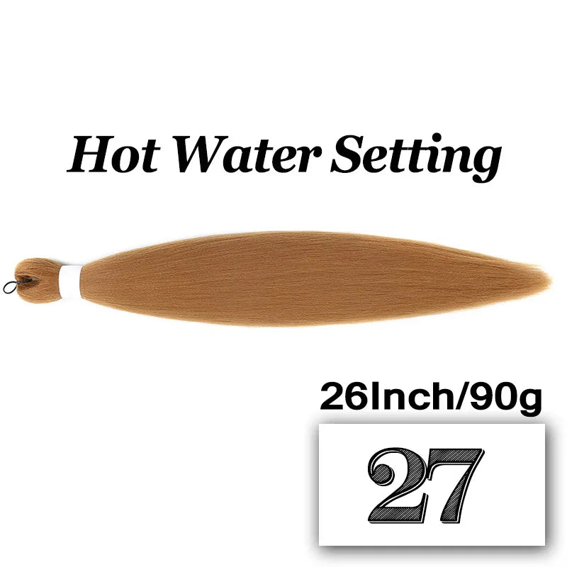 26" Easy Pre Stretched Braiding Hair Extensions 613 Blonde Jumbo Braids Synthetic Hair Bundles Yaki Straight Hair Crochet Braid