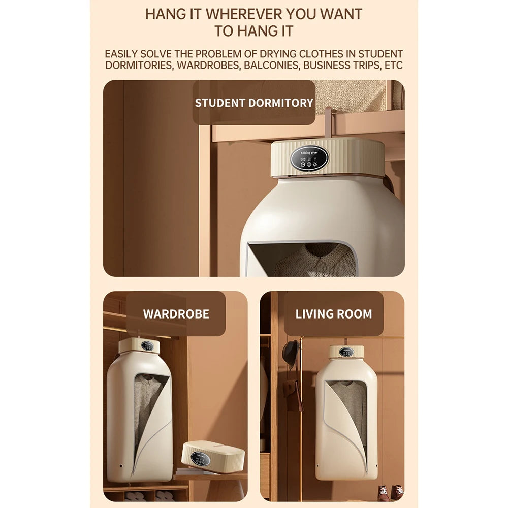 Folding Portable Clothes Dryer Mini Electric Laundry Dryer Hang Drying Rack Machine for Home Room Travel 110V 220V 전기의류건조 의류건조기