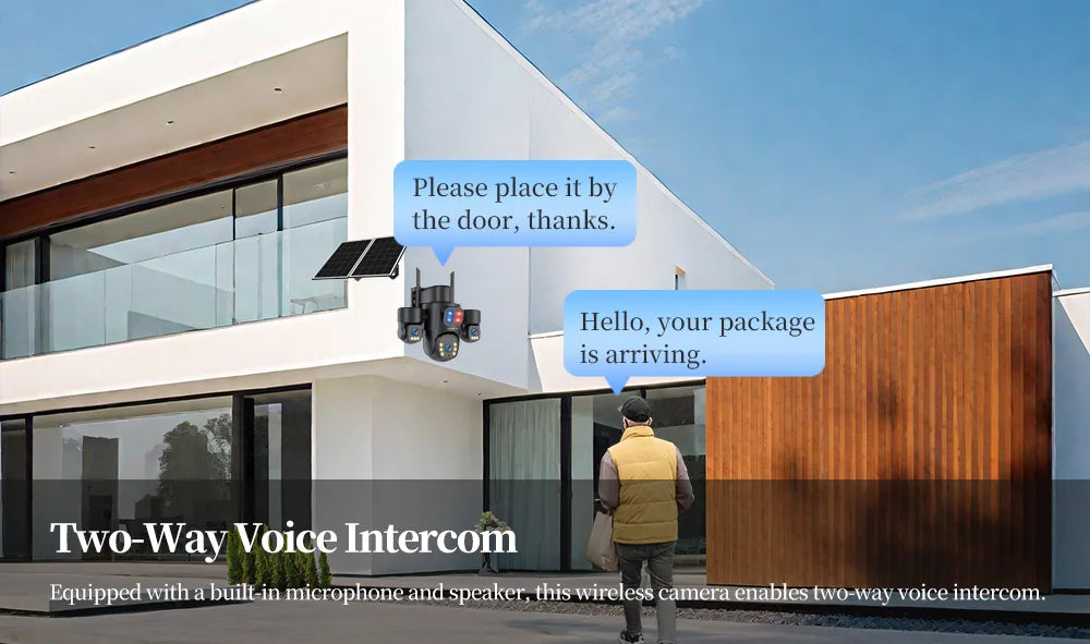 LS VISION AOV/PIR 3-Screens Solar Camera Optical Zoom Outdoor