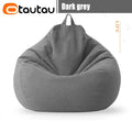 OTAUTAU Filled 70cm Bean Bag Sofa with Filler Big Cotton Linen Lazy BeanBag Bedroom Chair Puff Relax Lounge Couch DD002
