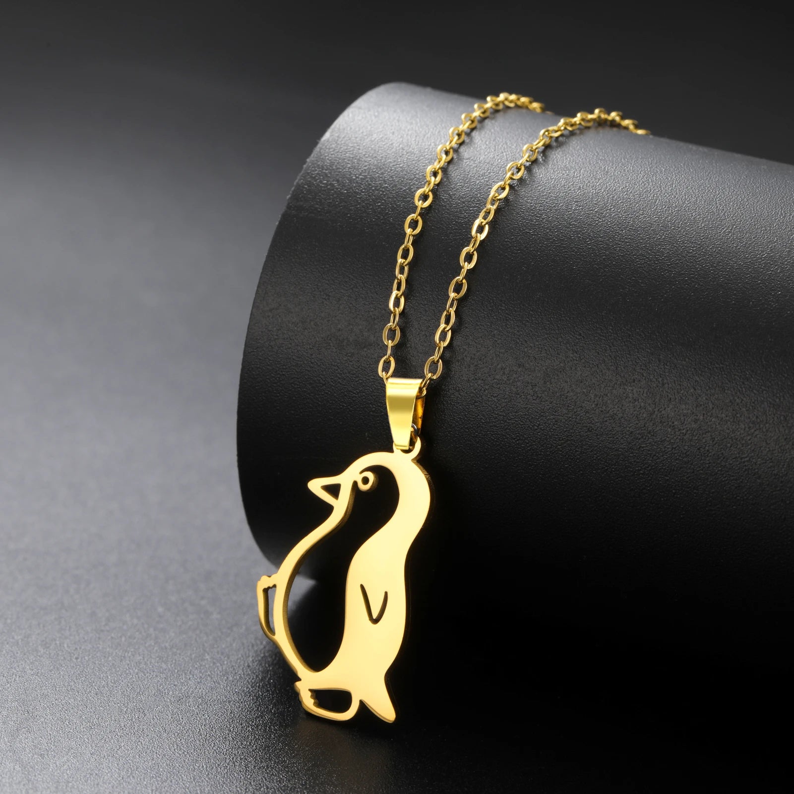 Walking Penguin Pendant Necklace | Stainless Steel Animal Chain for Women