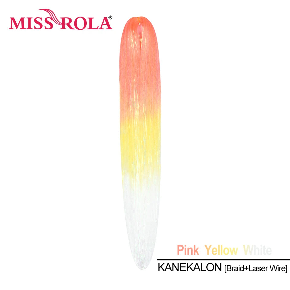 Miss Rola Synthetic 22 Inch 60G Kanekalon Hair Tinsel Wire Jumbo Braid Yaki Straight Hair Extension Twist Braid Bulk Wholesale