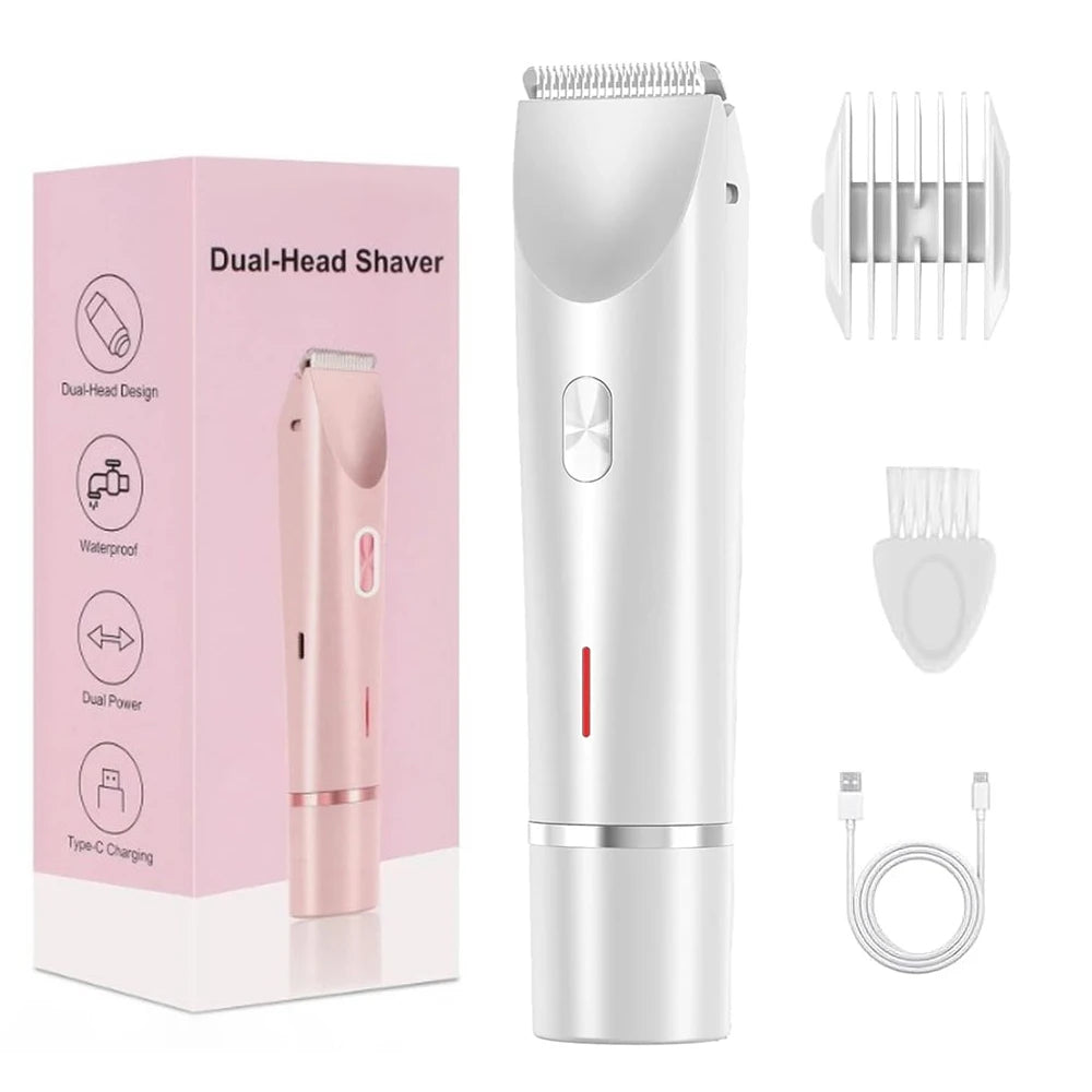 Electric Shaver for Women Electric Razor for Womens Bikini Legs Underarm Public Hairs Rechargeable Trimmer with Detachable Head