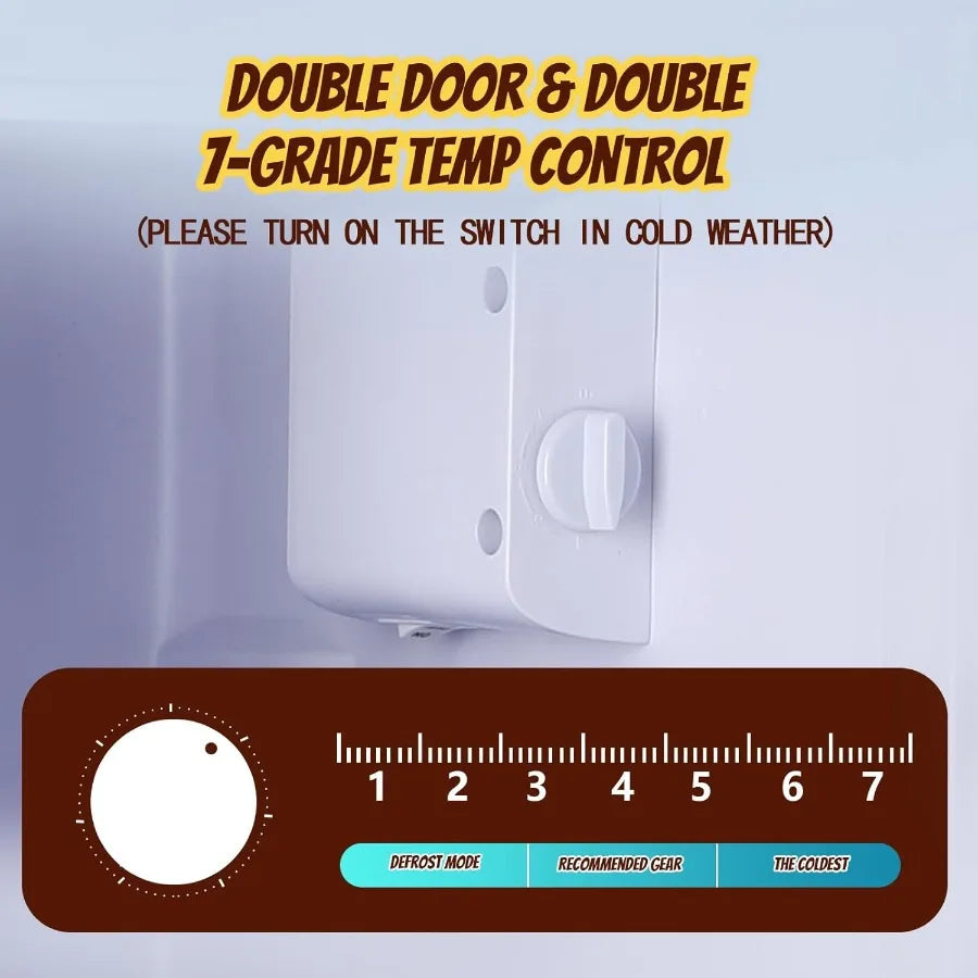 2.4 Cu.ft Mini Fridge Dual Door Small Refrigerator with Freezer Apartment Size for Personal Storage Compact Cooling Solution wi