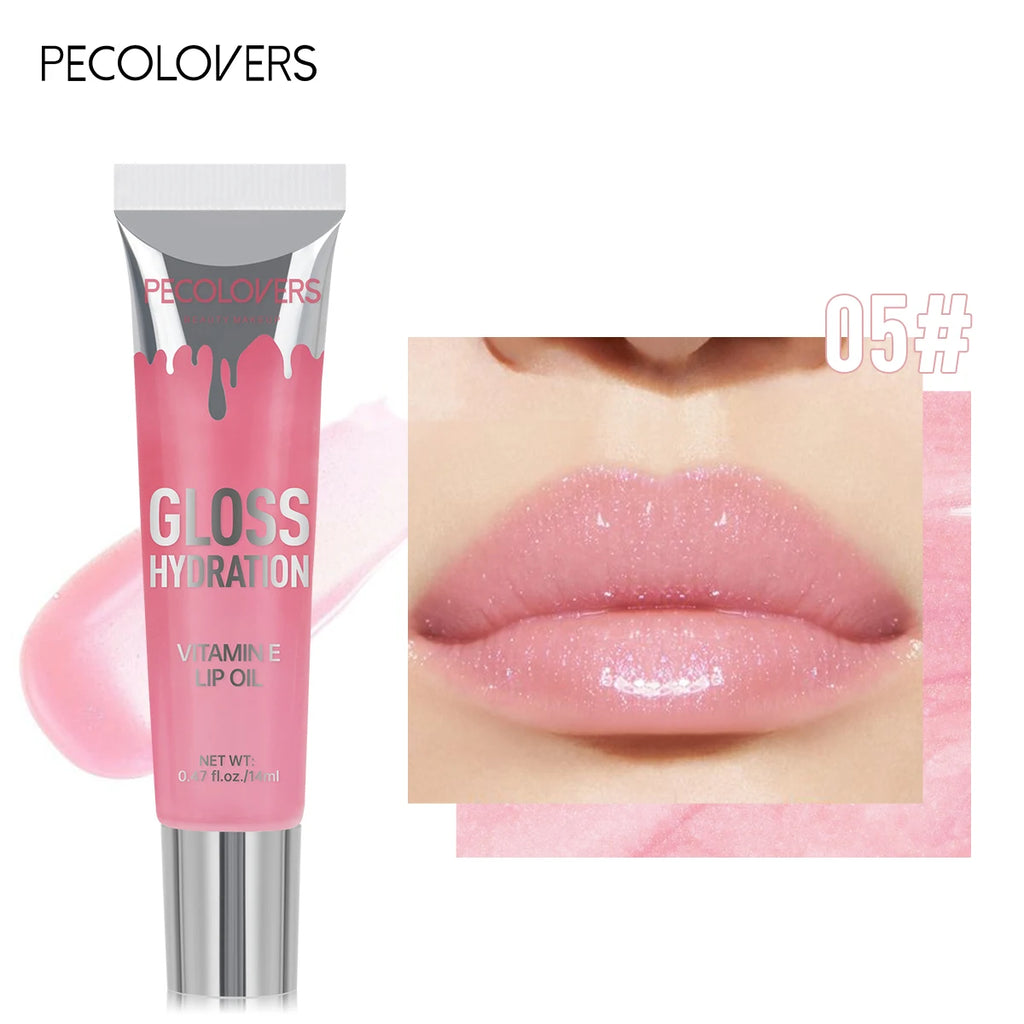 1 PC Shiny Water Lip Oil Lip Gloss Liquid Lipstick Jelly Tube Lip Glaze Moisturizing Shiny Intense Color Lips Beauty Makeup