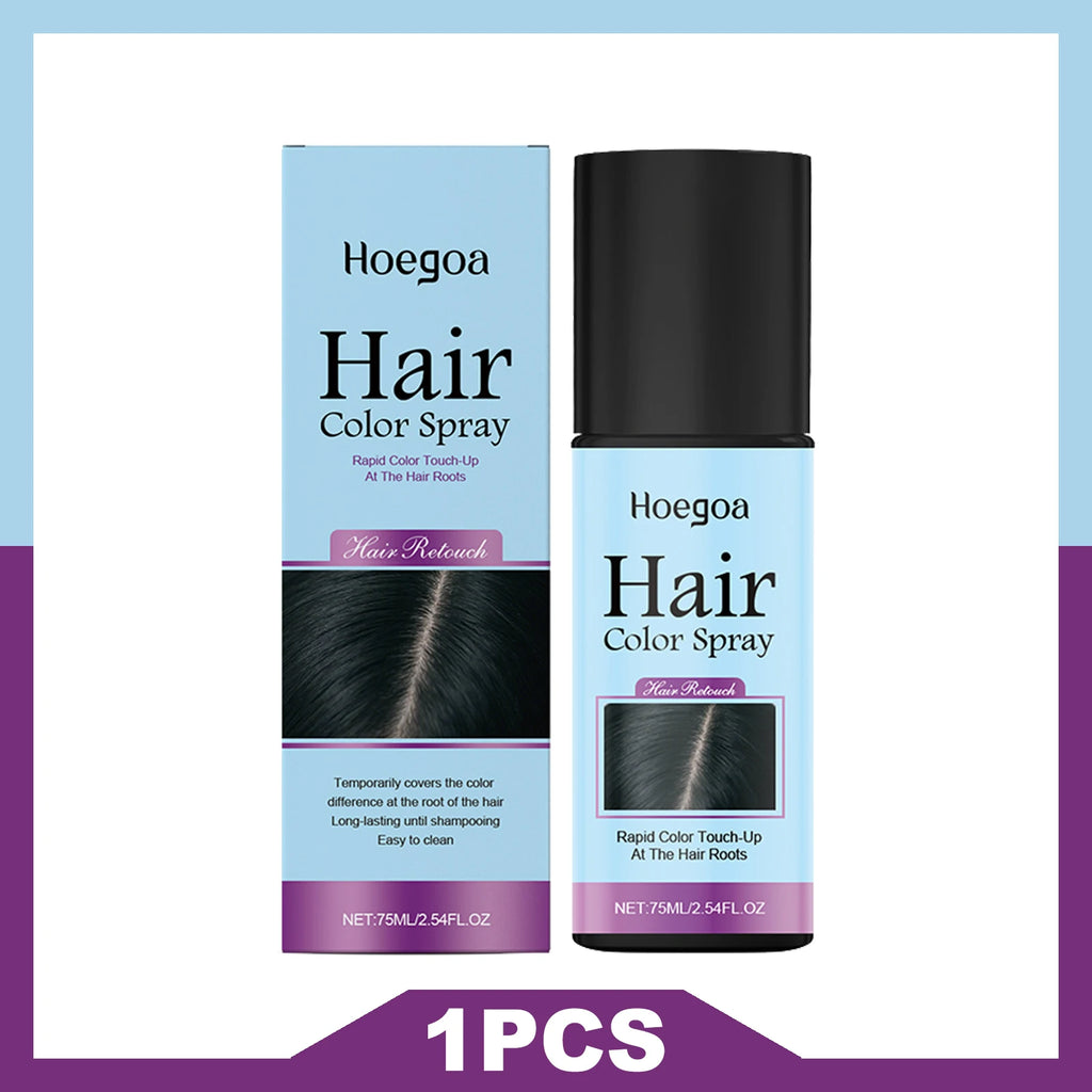 HOEGOA Once Hair Coloring Spray Light/Dark Brown Black  Long-lasting Covers Color Difference Easy to Wash Convenient Touch-up
