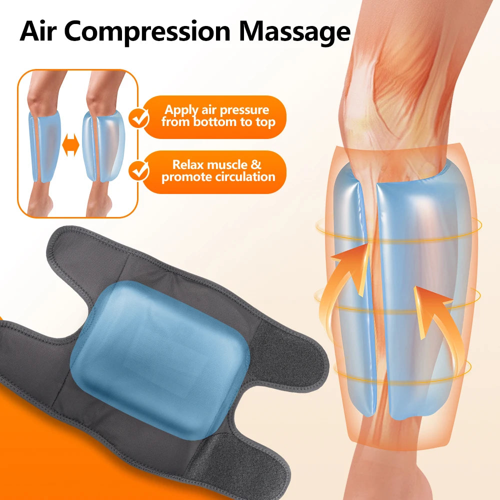Wireless Air Pressure Calf Massager Electric 4 Mode 8 Level Airbag Compresstion Leg Heating Massage Foot Calf Muscle Relaxation