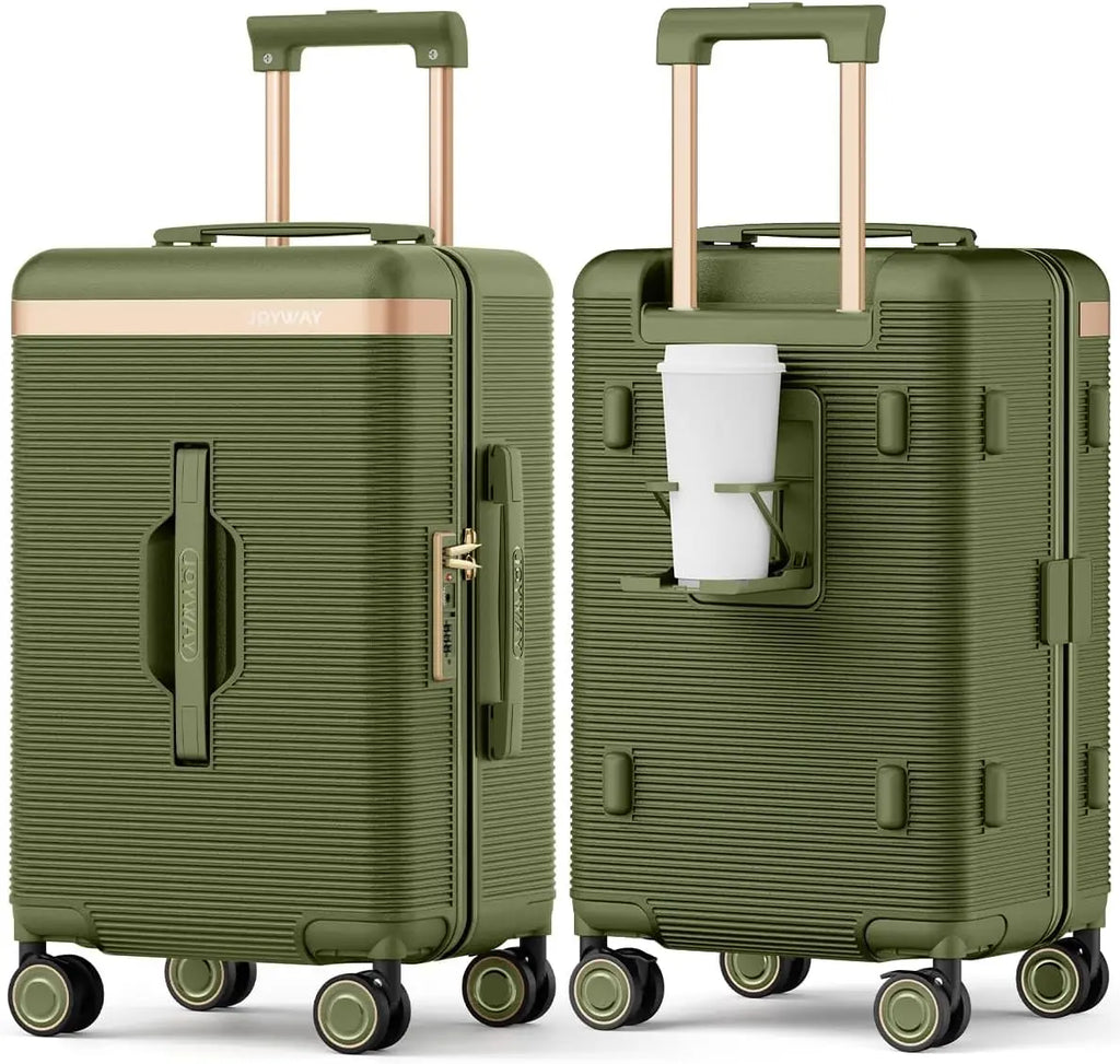 Joyway 22″ Lightweight Hardside Carry-On with Cup Holder, TSA Lock & 360° Spinner Wheels
