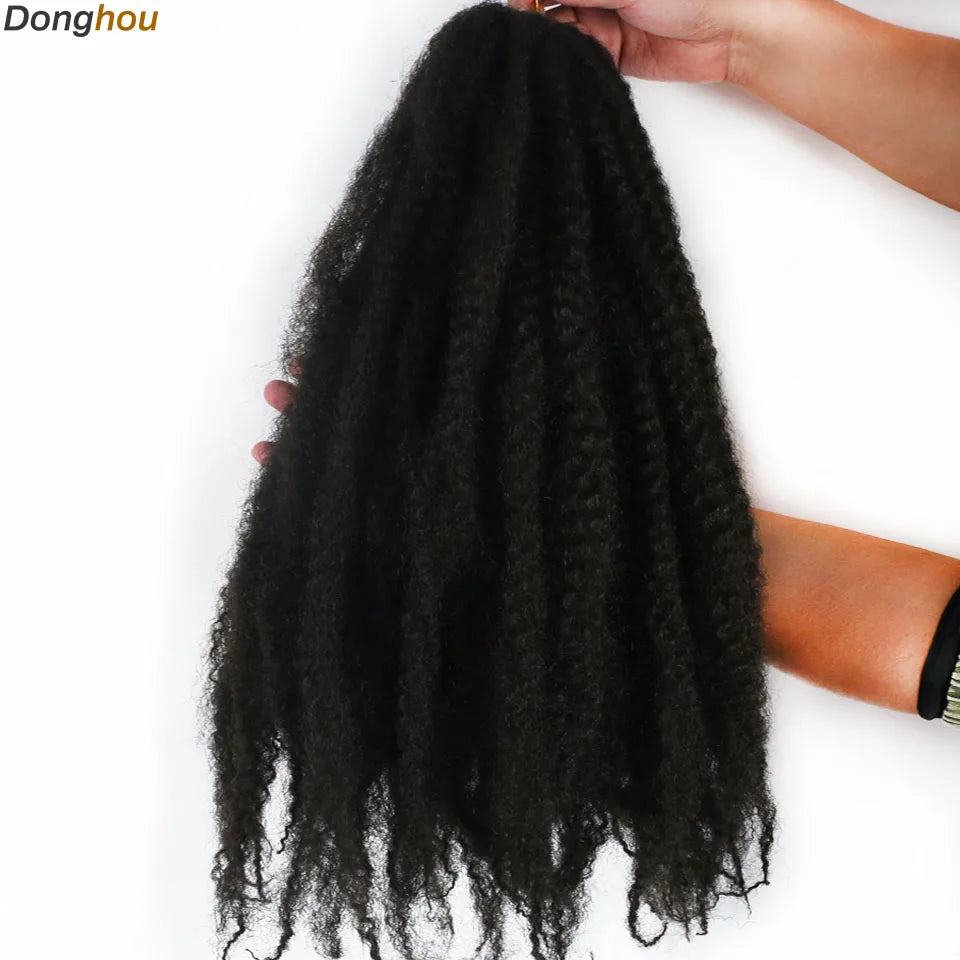 DONGHOU Marley Twist Braiding Hair — 18" Synthetic Afro Twist for Faux Locs & Crochet (1–6 Packs)