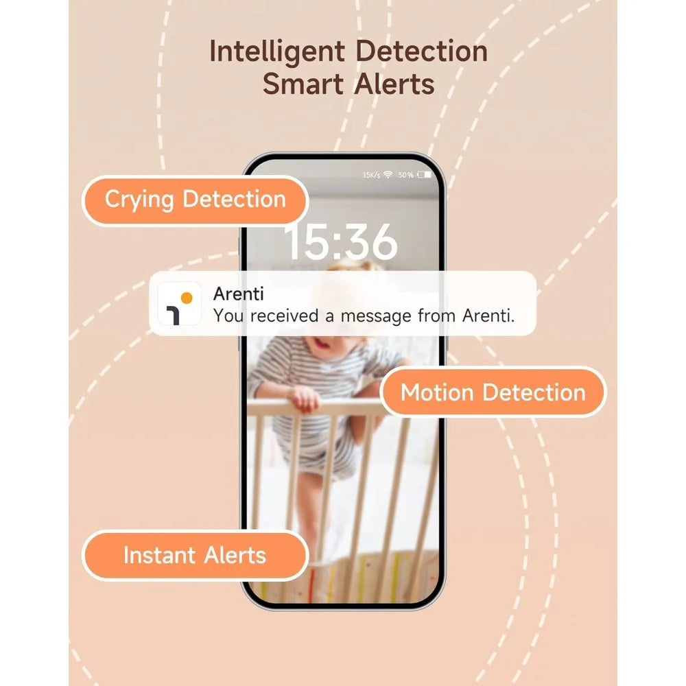 Kankeirr 2K Smart Baby Monitor with Dual Cameras & 5" Wireless Display