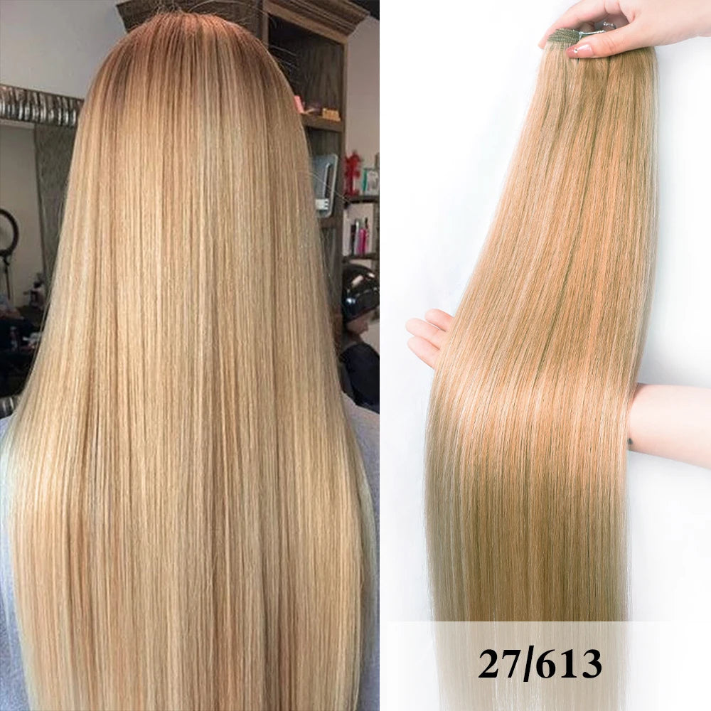 Bone Straight Hair Bundles Salon Smooth Hair Extensions High Temperature Super Long Synthetic Yaki Straight Hair Weaving