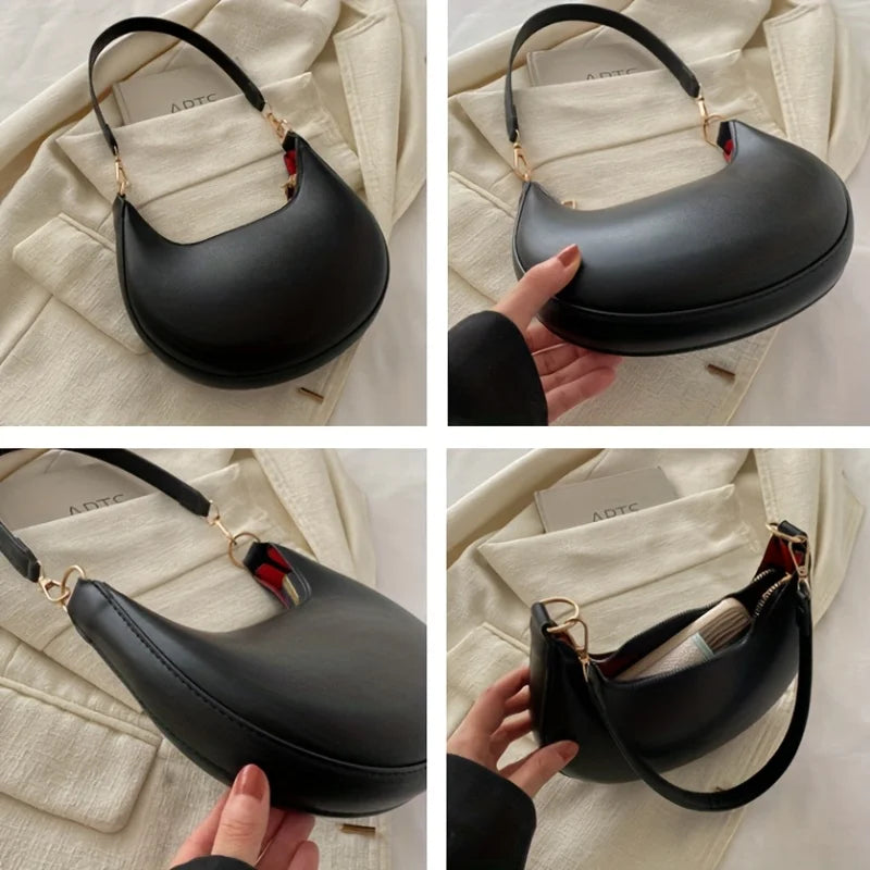 Women's Bag Shoulder Bags Women Moon-shaped Baseball NEW Fashion Luxury Women's Single Shoulder Bag