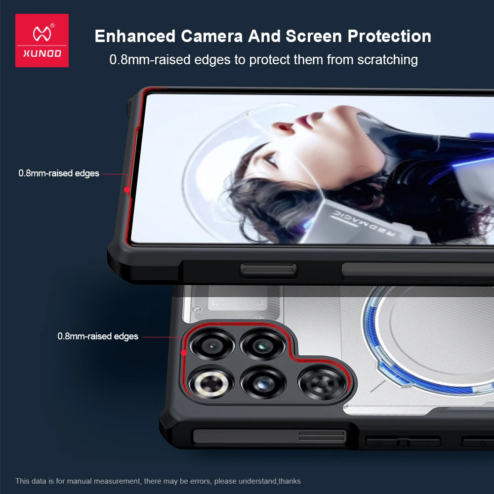 Xundd For Nubia Red Magic 11 Pro RedMagic 11 Pro Plus Case,Airbag Shockproof Shell,Camera Protection,Back Stripe Clear Cover