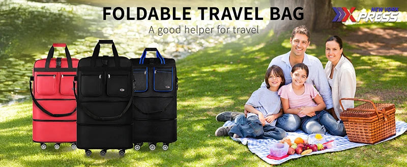 30/36/40 Inch Foldable Expandable Suitcase Bag Water-resistant Large Capacity Rolling Travel Luggage Bag For Moving Storage