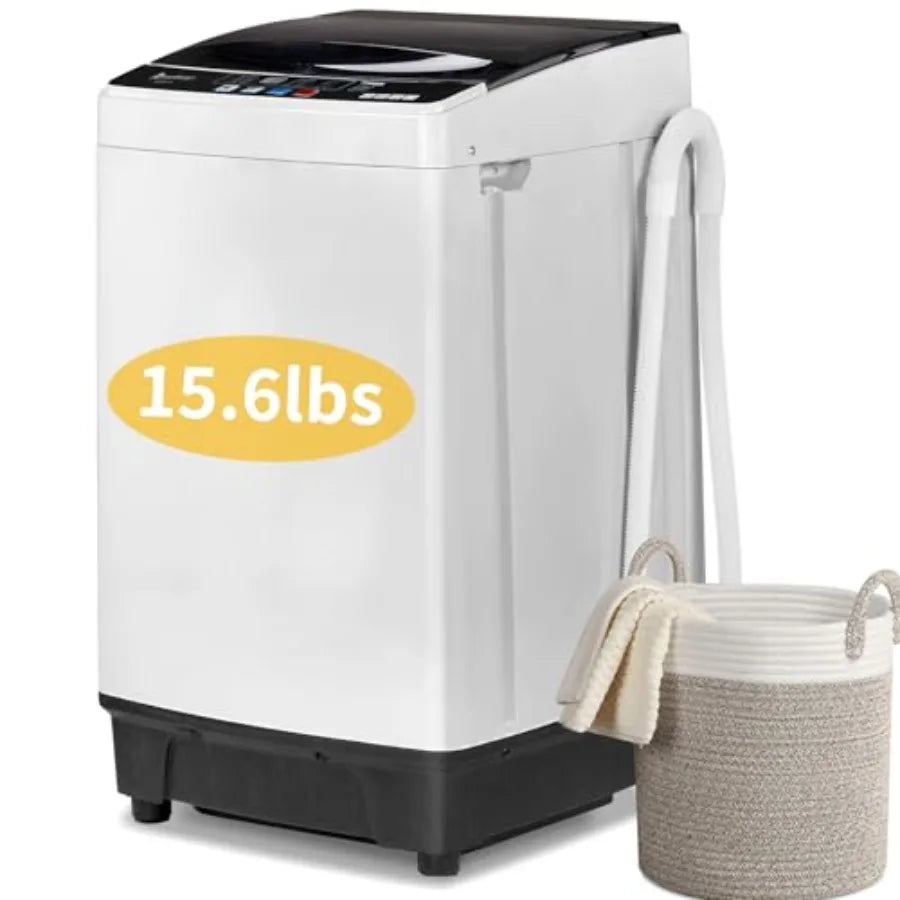 15.6lbs FullAutomatic Portable Compact Washing Machine and Spin Dryer Combo with 1.3 Cu.Ft Capacity Builtin 10 Washing Programs
