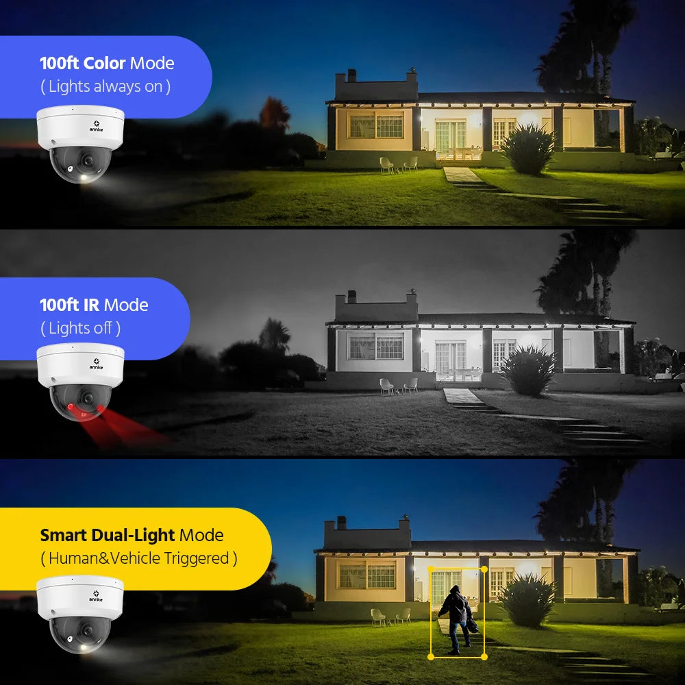 ANNKE H.265+ 4K Ultra HD IP Camera 4X Optical Zoom Dome Camera Home 8MP Night Vision Security Camera 2.8mm poe camera outdoor 4k