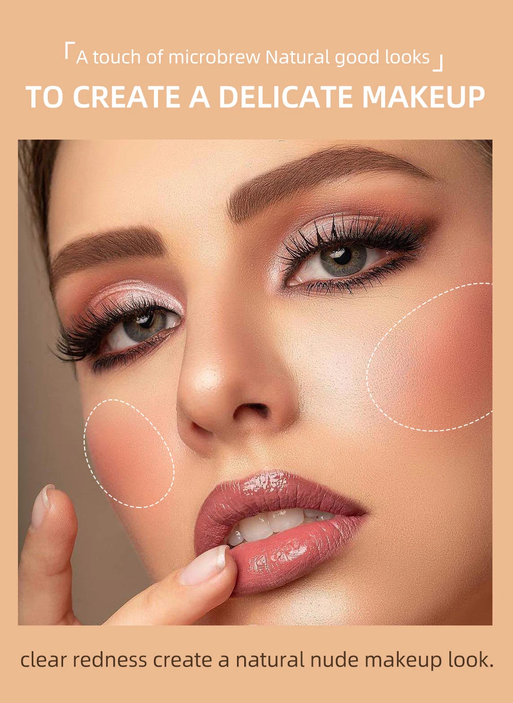 QIBEST Cushion-Applicator Liquid Blush (Waterproof, Soft-Matte)