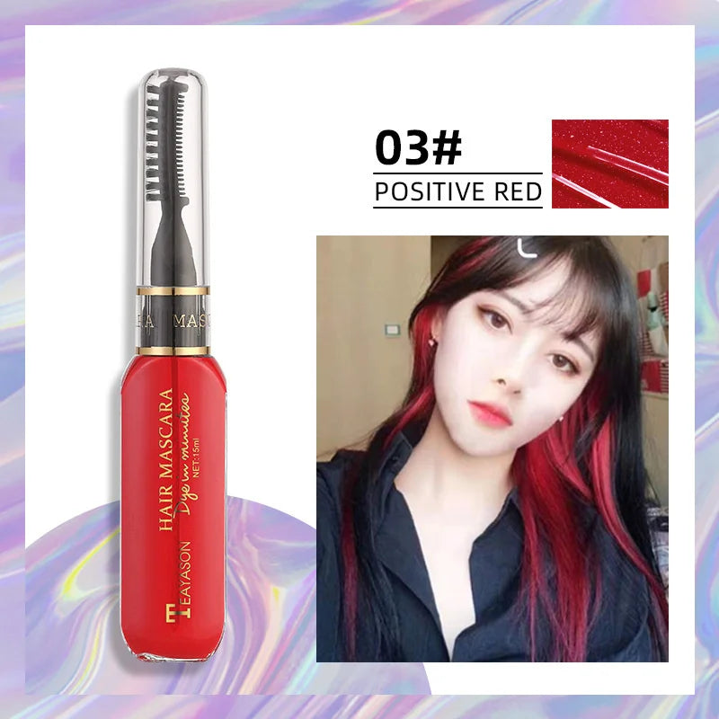 13 Colors One-off Hairs Color Disposable Hair Coloured Mascara Beauty Tool Washable Non-toxic DIY Hair Wax Blue Grey Purple