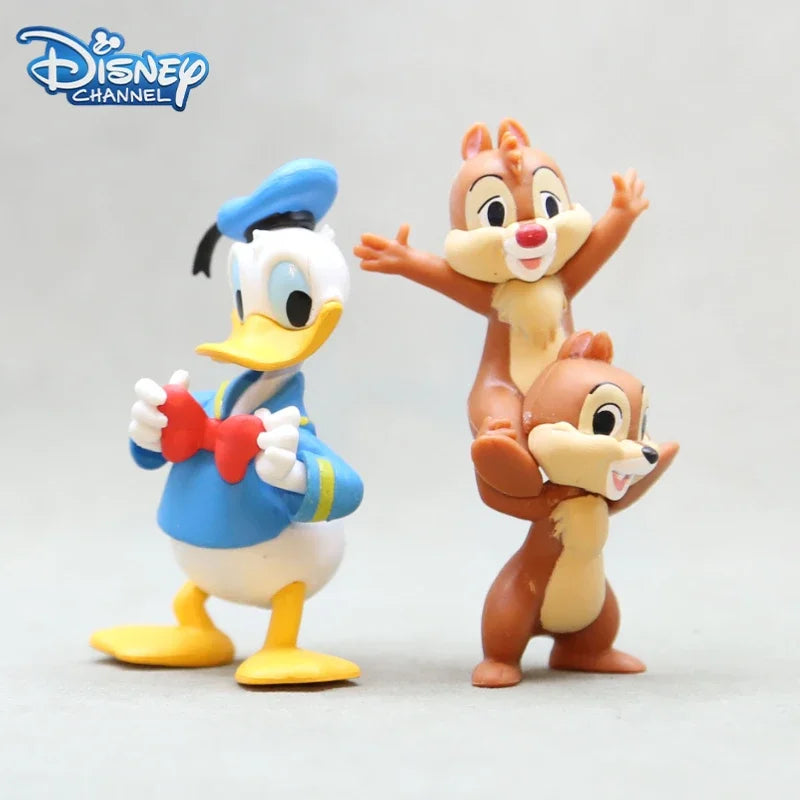 7cm Disney Kawaii Donald Duck Chip Dale Action Figure Mini Model Hobby Toy Birthday Gift Cake Party Decoration Kids Charm Doll